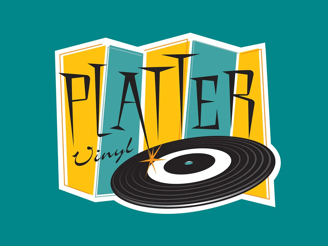 Platter Vinyl retro logo vinyl album