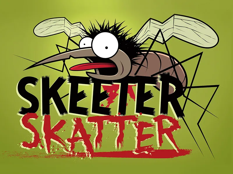 Skeeter Skatter illustration of cartoon mosquito