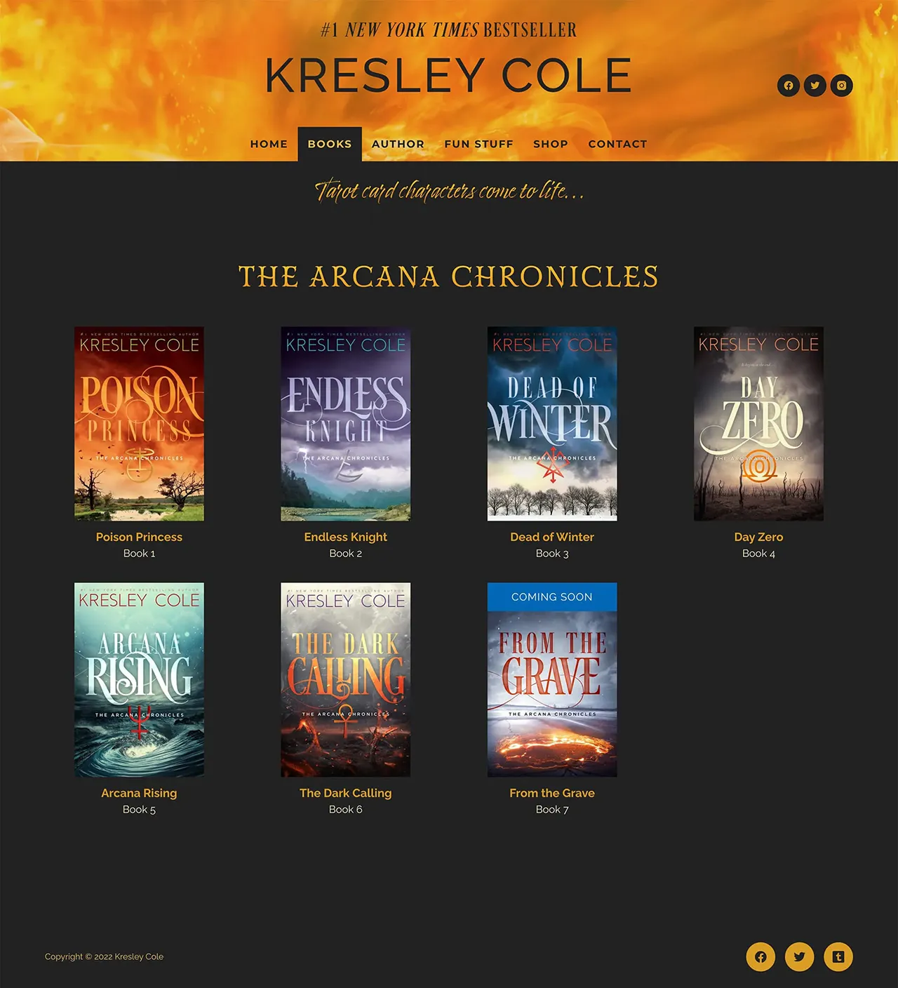 Kresley Cole website books page