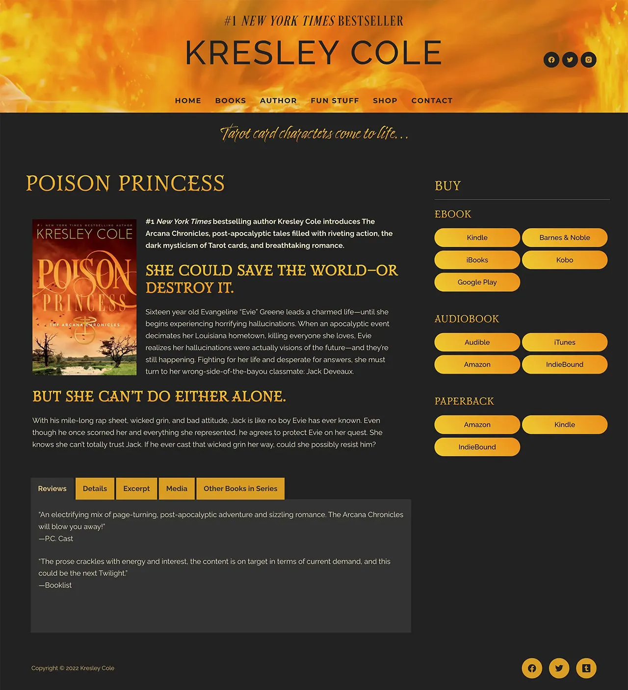 Kresley Cole website book page