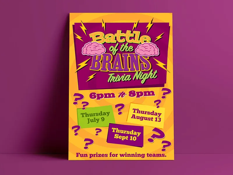 Battle of the Brains Trivia Night promotional flyer