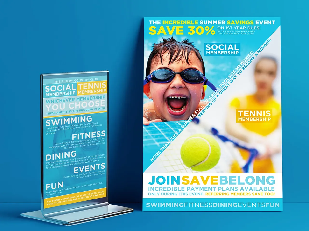 New Member Tennis and Swimming Club promotional flyer
