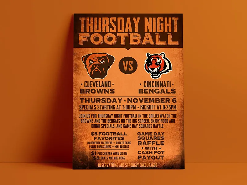 Thursday Night Football promotional flyer