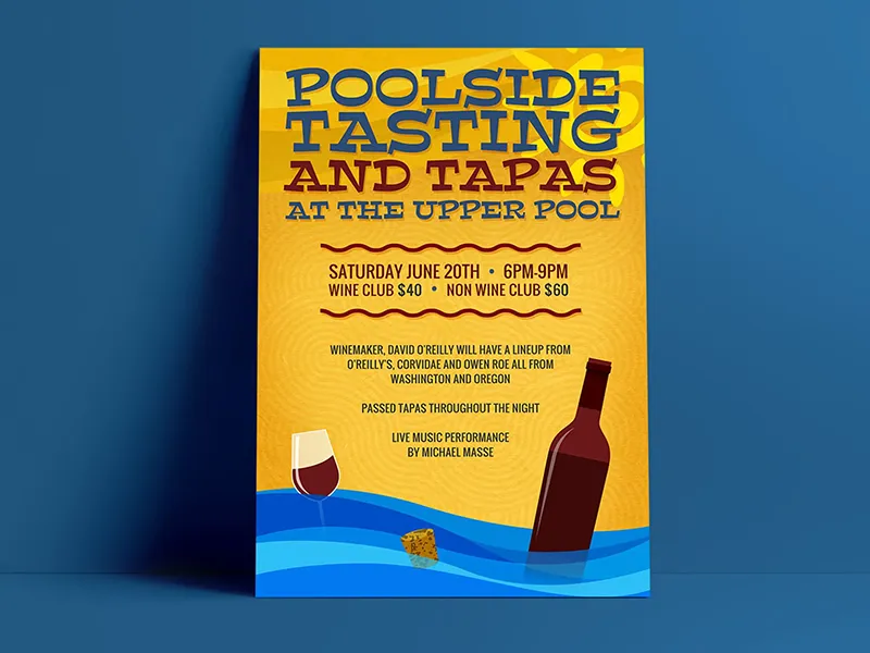 Poolside Tasting and Tapas promotional flyer